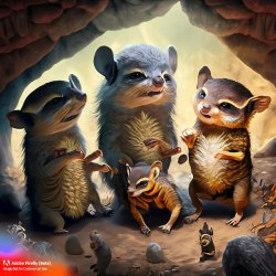 Firefly_Several+Species of Small Furry Animals Gathered Together in a Cave and Grooving with a...jpg